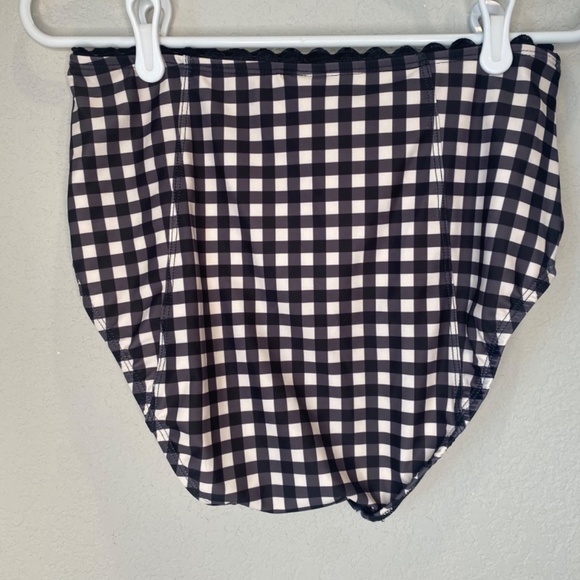 NWT Lime Ricki Black & White Gingham Cropped Top High Waist 2 Piece Bathing Suit - Picture 8 of 11